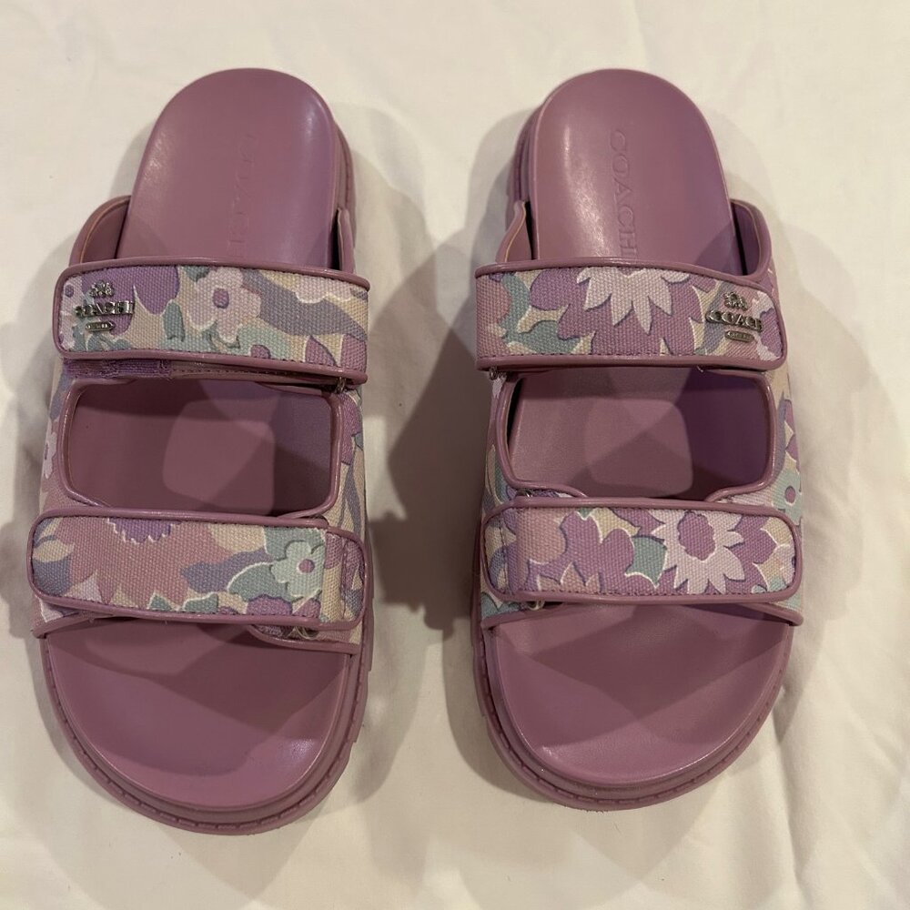 Coach Two Band Sport Slide With Floral Print - EUC - Picture 4 of 9